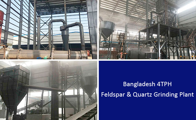 Bangladesh 4TPH Feldspar &Quartz Grinding Plant